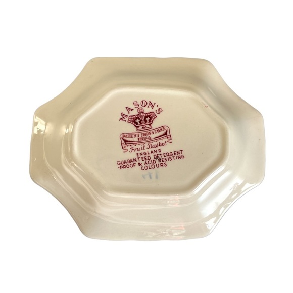 Vintage Mason's Ironstone Fruit Basket Red Candy‎ Nut Dish England - Picture 5 of 8